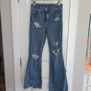 American Eagle next level stretch super high rise Flare Jeans 8